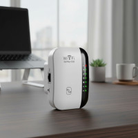 ราคา ตัวขยายสัญญาณ WIFI ไร้สาย 2.4G 300Mbps เราเตอร์ขยายสัญญาณไวไฟ เครื่องขยายสัญญาณเครือข่ายไร้สาย 802.11N สําหรับคอมพิวเตอร์ (44170723467)