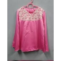 ราคา เสื้อเชิ้ตผ้าซาติน สีชมพูบานเย็น (19980145155)