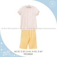 ราคา ชุดเสื้อผ้าแขนสั้นเด็กหญิงสีเหลืองลาย ถั่ว (ขนาด 2-3 ขวบถึง 5-6 ขวบ) (43658814290)