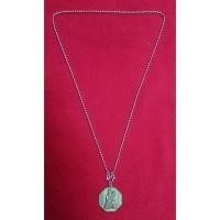 ราคา สร้อยคอลายไข่ปลาเหรียญเทพเจ้าไท้ส่วยเอี้ย(เสริมดวงชะตา แก้ชง)หลังยันต์8ทิศ พร้อมใบคาถาค่ะ (1652761111)