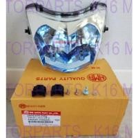 ราคา ไฟหน้า (เบ้า สีฟ้า) WAVE 100S ปี 2005, WAVE 100 U-BOX # ดวงไฟคู่ # HMA # 2005-070-ZBU (27976941691)