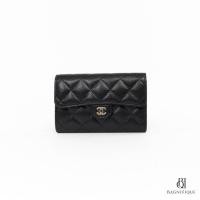 ราคา NEW C H A N E L TRI FOLD WALLET MEDIUM BLACK CAVIAR GHW (25940829547)