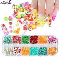 ราคา ส่งไวจากไทย❤️สต็อคพร้อม❤12 ช่อง/กล่องอุปกรณ์ตกแต่งเล็บลายผลไม้ 3 d diy (6653753531)