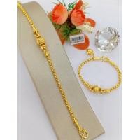 ราคา #สร้อยข้อมือเศษทอง#สร้อยข้อมือชุบทองคละแบบน้ำหนัก2สลึง (14581697506)