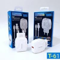 ราคา Robot Fast Charging Charger T-61 Super Power, Type C, Micro Usb Original (28905161952)
