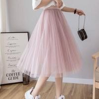 ราคา กระโปรงฟรุ้งฟริ้ง ผ้ามุ้งสีชมพู (15801580374)