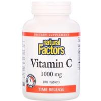 ราคา Vitamin C 1,000 mg 180 เม็ด Time Release, Natural Factorsแท้ พร้อมส่ง (7928483074)