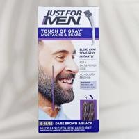 ราคา [Just For Men®] Touch Of Gray Mustache Beard B-45/55 Dark Brown And Black สีย้อมหนวด เครา พร้อมแปรง (22564366871)