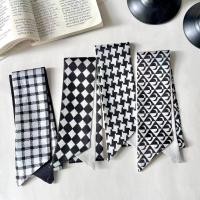 ราคา [PS-พร้อมส่งในไทย] ริบบิ้นผูกผมผ้าซาตินโทนดำสก็อตแฟชั่นเกาหลี ความยาว 6.5x96 cm. ผ้าเงาผ้าลื่น ไม่กินเส้นผม สีไม่ซีด (40164881638)