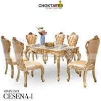 ราคา ชุดโต๊ะอาหาร 6P. 150cm. (หิน) วินเทจ หลุยส์ สีทอง (Platinum Classic Series) รุ่น SET-TTB-LV CESENA-I [Pick Collection] (23829051126)