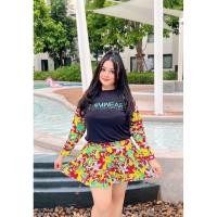 ราคา ชุดว่ายน้ำสาวอวบอ้วน เสื้อแขนยาว+กระโปรง ลายดอกใหญ่ ผ้าไมโครพิมพ์ลาย (24977765349)
