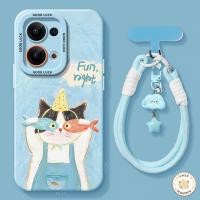 ราคา เคสไอโฟน 11 สำหรับ iPhone 16 15 8 7 Plus 13 15 12 16 Pro Max XS X XR MAX SE 2020 สร้อยข้อมือรูปแมวน่ารักพร้อมรูปปลากราฟฟ (43153737428)