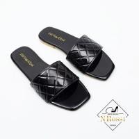 ราคา รองเท้าแตะส้นแบนสตรี Square Toe สีดํา ไซส์ใหญ่ 40 41 42 43 44 _ N2123 (41608825007)