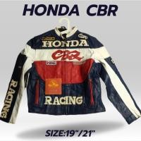 ราคา เสื้อแจ็คเกตหนังHONDA CBR VINTAGE หายากแท้ญี่ปุ่นมือสอง (หนังแท้ทั้งตัว) (51450796725)