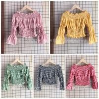 ราคา [AW99] เสื้อครอปแขนตุ๊กตา คอปาดไหล่ ทรงสวย ถ่ายจากงานขายจริง (20272537821)