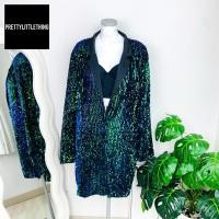 ราคา ไซด์ 3XL แบรนด์ prettylittle แท้100%เดรสสูท ตัวยาว ผ้ากำมะหยี่ งานเกล็ดวิบวับ สีเขียวปีกแมลงทับ ใส่ออกงาน ชุดปาร์ตี้ (40617133726)