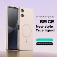 ราคา หรูหราผิวแม่เหล็กซิลิโคนเหลวสําหรับ Sony Xperia 5VI 5V Xperia 1VI 1VII Xperia 10V 2023 ไร้สายชาร์จสีทึบนุ่มกันกระแทกปกหลัง (28341897504)