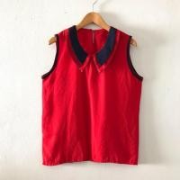 ราคา เสื้อแขนกุด แนววินเทจสีแดงสดมากก (2591167550)