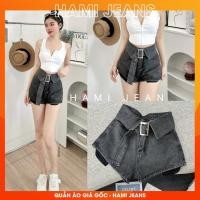 ราคา กางเกงยีนส์ขาสั้นเอวสูงพร้อมเข็มขัดกางเกงยีนส์ขาสั้นฝาพับพร้อมเข็มขัด (24977862607)