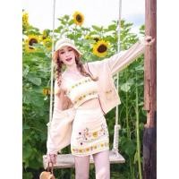 ราคา ชุดเซทงานป้ายงานปักดอกไม้เสื้อคลุมแขนยาว 3 ชิ้น (41604049404)