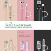 ราคา MicroPack สายชาร์จ Android Micro USB และ ios Lightning รุ่น MC-315 (609436525)