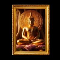ราคา พระพุทธเจ้า ตรัสรู้ใต้ต้นศรีมหาโพธิ์ ความสุขความเจริญ ของขวัญ มงคล รูปพร้อมกรอบรูปบูชา (27684433897)