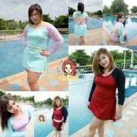 ราคา ชุดว่ายน้ำ เซท 3 ชิ้นคะ เสื้อแขนยาว ผูกโบว์หลัง กางเกงขาสั้น กระโปรง ชุดว่ายน้ำไซส์ใหญ่ สาวอวบ สาวอ้วน bigsize plussize (235457886)