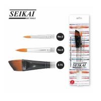 ราคา [ใส 3 ด้าม] Seikai ชุดพู่กันสีน้ำ 3 ด้าม <no.2/ 8/ 0.75> (6232327709)