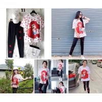 ราคา พร้อมส่งจากไทย ชุดเซ็ท 2 ชิ้น เสื้อยืด + กางเกงเลคกิ้ง ลายเจ้าหญิงแอเรียล เข้าเซ็ท (43458983598)