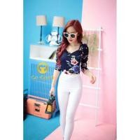 ราคา เสื้อแขนตุ๊กตา ลายดอก เนื้อผ้ายืดวูลเวฟ (3718463824)