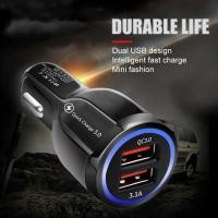 ราคา 6A USB Charger 12/24V Universal LED ตัวบ่งชี้ Dual Port Auto Charger Fast Charging QC3.0 Bowling Car Charger สําหรับรถยนต์ (41373098314)
