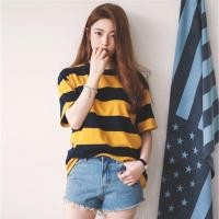 ราคา เสื้อยืด ลายทาง เหลืองดำ (755412351)