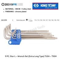 ราคา KING TONY ชุดประแจ L หัว TORX ขาว ยาว ขนาด T10 - T50 KINGTONY 20319PR (9 ตัว/ชุด) (2033528280)