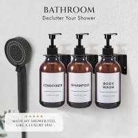 ราคา เครื่องจ่ายสบู่พร้อมฉลาก 500มล แชมพูขวดครีมนวดผมปั๊มมือขวดของเหลวตะขอแขวนโรงแรมห้องน้ําภาชนะอุปกรณ์เสริม,ติดผนังผู้ถือเครื่องจ่ายสบู่เหลว (57453085795)