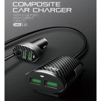 ราคา Ldnio C502 4-USB Car Charger 5V 5.1A สําหรับด้านหน้าและด้านหลัง (29764993203)