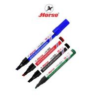 ราคา HORSE (ตราม้า) ปากกาไวท์บอร์ด หัวตัด หัวเดียว H-33 - หลากสี จำนวน 1 ด้าม (1674270220)