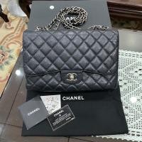 ราคา Used in good condition Chanel Classic Flap caviar holo13xxxx Jumbo 12 นิ้ว (8237819332)
