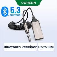 ราคา ของแท้ UGREEN Aux Bluetooth 5.3 Receiver Built-in Microphone for Car Speaker and Home Audio (52555196943)