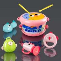 ราคา เด็กสองด้านมือตีเอวกลองเด็กต้นการศึกษาตีกลองทารกแรกเกิดเต็มเดือนชุดกล่องของขวัญเด็กของเล่นของขวัญ (45206180590)