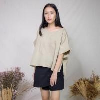 ราคา เสื้อคอปาดผ้าลินิน (727732351)