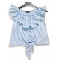 ราคา เสื้อยืดโครเชต์ไหล่แบนพร้อม Ruffles และ Tie Flap HEART&ARROW ของแท้ส่งออกคุณภาพสูงเย็นยืดยืดหยุ่น (42305947362)