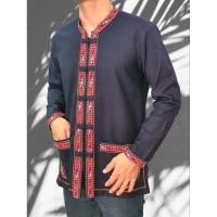 ราคา เสื้อภูไทผ้าฝ้ายชายแขนยาวสีกรมท่าเข้ม (19777599367)