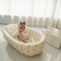 ราคา อ่างอาบน้ำเด็กเป่าลมPVC อ่างอาบน้ำพี่หมีมินิมอล (46104389237)