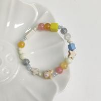 ราคา Women Summer Cream Colored Elastic Rope Cute Ceramic Beaded Bracelet Student Cartoon Hand Jewelry (43704225494)