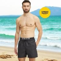 ราคา พร้อมส่ง กางเกงว่ายน้ำ Calvin Klein Double Waistband Swim Shorts สีดำ (16593651527)