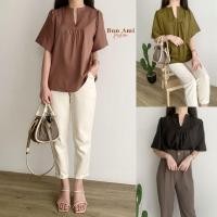 ราคา BONAMI Naomi Top - เสื้อเชิ้ตสไตล์เกาหลี / เสื้อเชิ้ตผู้หญิง / เสื้อคอวี / เสื้อเชิ้ตสํานักงาน / เสื้อเชิ้ตแขนสั้น (29315186728)
