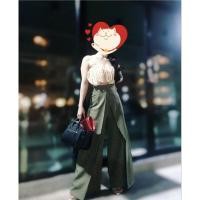 ราคา กางเกงขายาวเอวสูงปี๊ดสีเขียวขี้ม้า (24719512319)