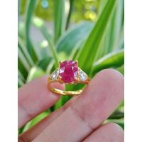 ราคา แหวนทับทิมเจียระไนเผาเก่า ทับทิมเนื้อสวยสีสดฉ่ำ (24822079488)