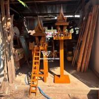 ราคา ศาลตายาย ศาลเจ้าที่ ศาลไม้สักทอง ศาลพระภูมิไม้สัก ลงสีเคลือบเงาเรียบร้อยพร้อมใช้งาน วางกลางแจ้งได้เลย (27703661167)