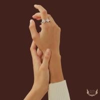 ราคา แหวนเงินแท้ 92.5 ใบโคลเวอร์ไขว้ ตกแต่งเพชร CZ (52553487456)